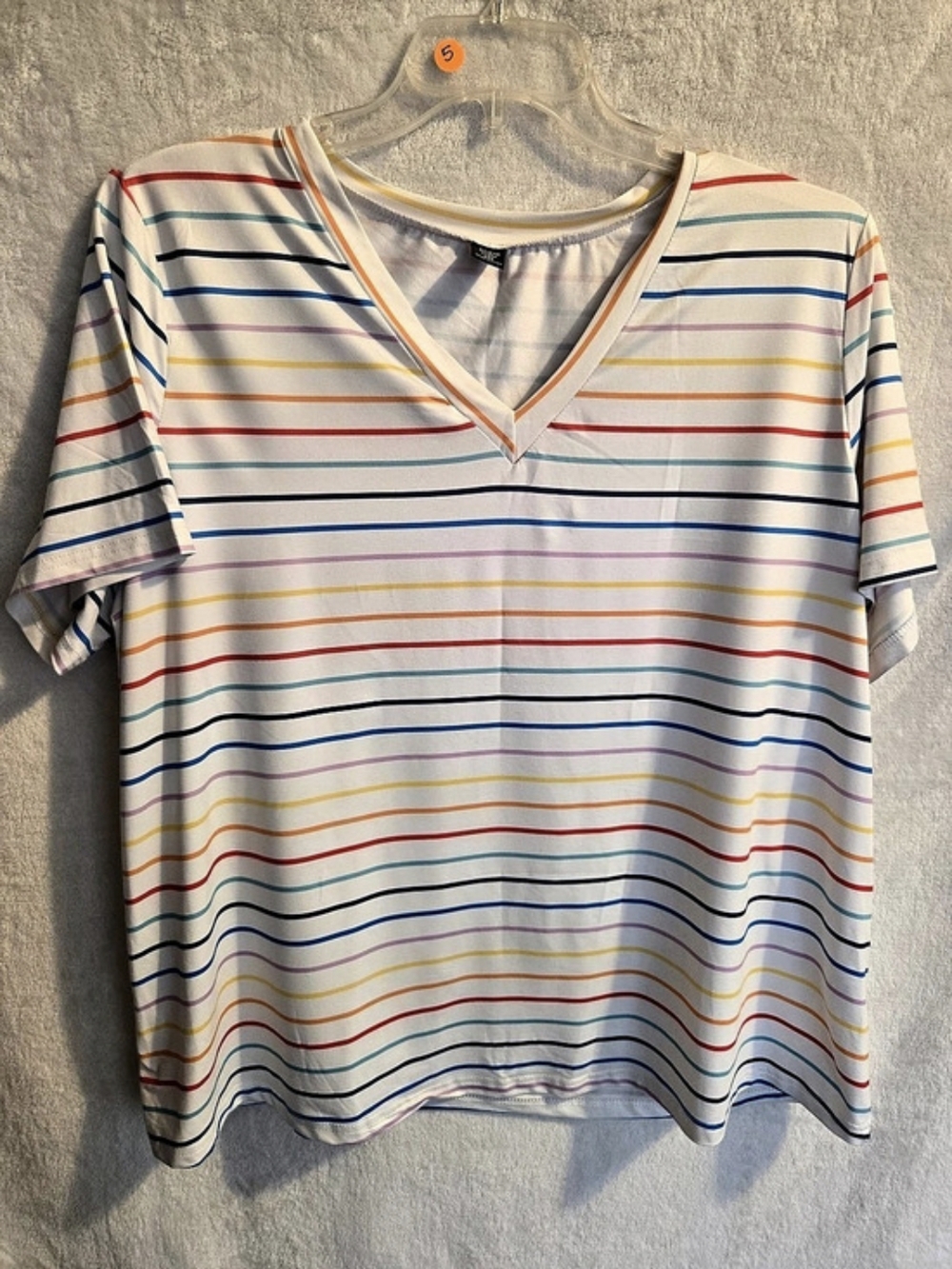SHEIN Curve Women's Striped Short Sleeve Top Size 2XL